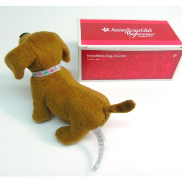 American Girl MaryEllen Dachshund Dog Scooter Doll Pet Plush Puppy Collar New - Picture 5 of 7